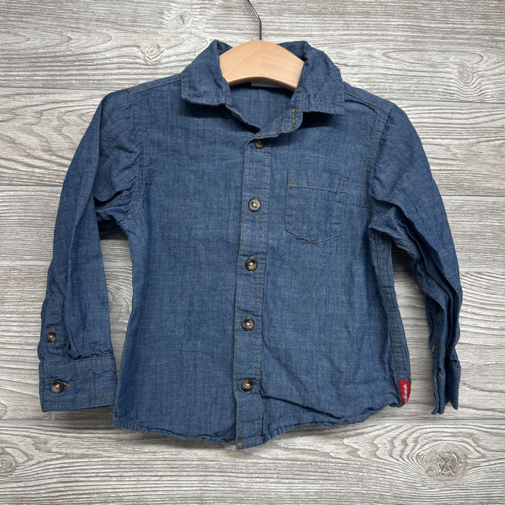 LS Chambray Button Up Shirt Chest Pocket 3T