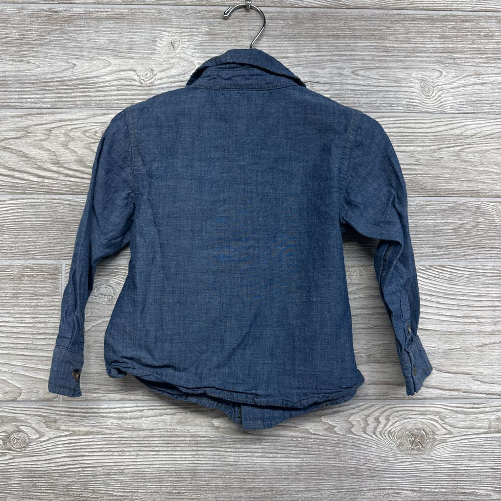 LS Chambray Button Up Shirt Chest Pocket 3T