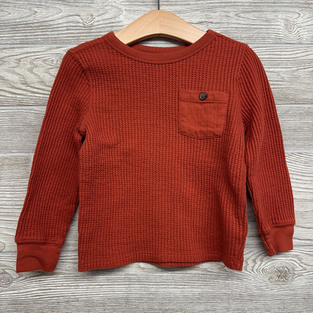 LS Waffle Knit Shirt Chest Pocket 3T