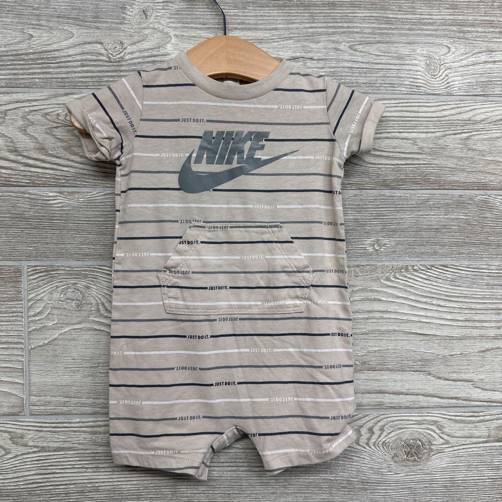 Shorty Romper Stripes Kangaroo Pocket 6M