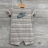 Shorty Romper Stripes Kangaroo Pocket 6M