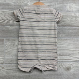 Shorty Romper Stripes Kangaroo Pocket 6M