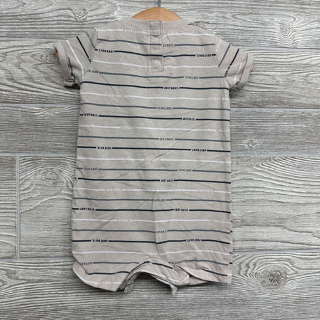 Shorty Romper Stripes Kangaroo Pocket 6M
