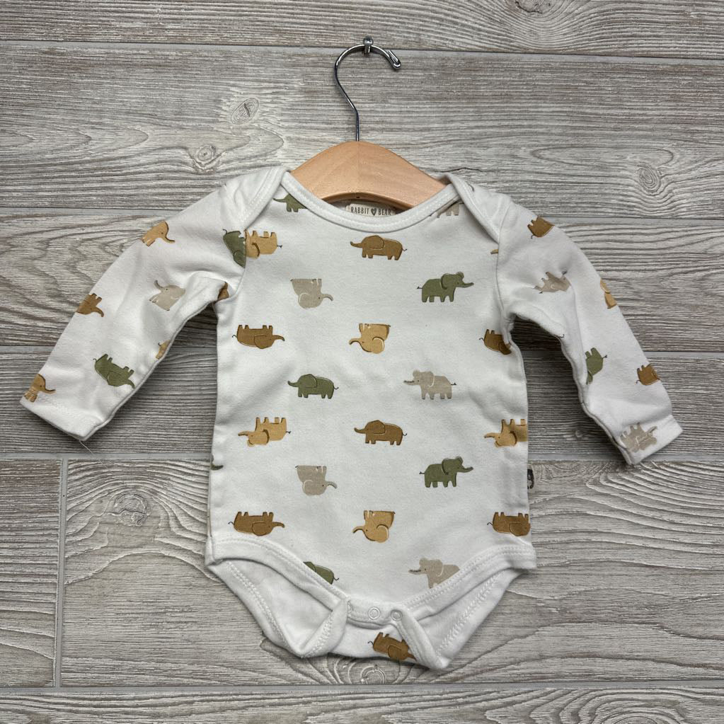 3 Pk LS Bodysuits Good Times With Mommy Elephants Checker 6-9M