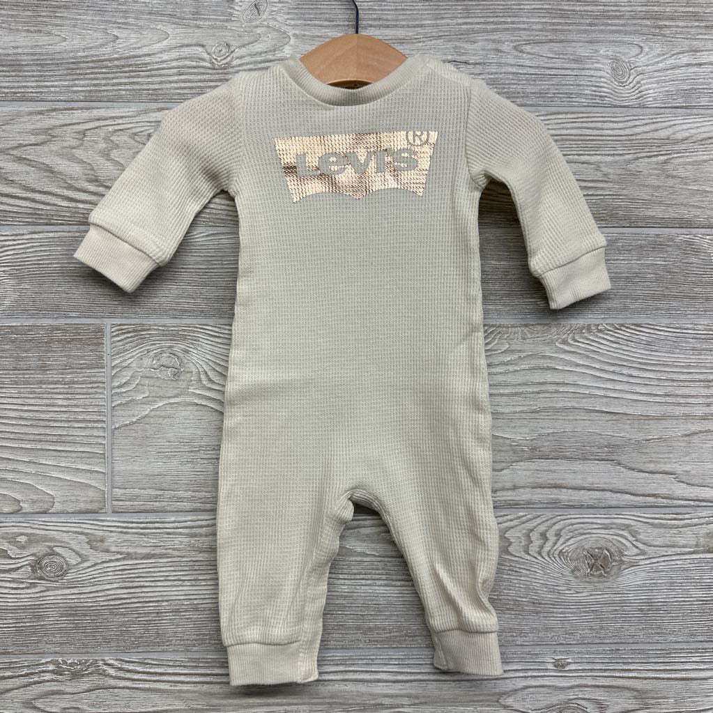 LS Waffle Knit Outfit Logo 6M