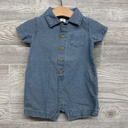 NEW Chambray Button Up Shorty Romper 6M