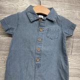 NEW Chambray Button Up Shorty Romper 6M