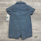 NEW Chambray Button Up Shorty Romper 6M