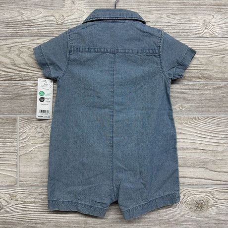 NEW Chambray Button Up Shorty Romper 6M