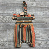 Flutter Strap Tank Romper Stripes 3M