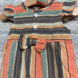 Flutter Strap Tank Romper Stripes 3M