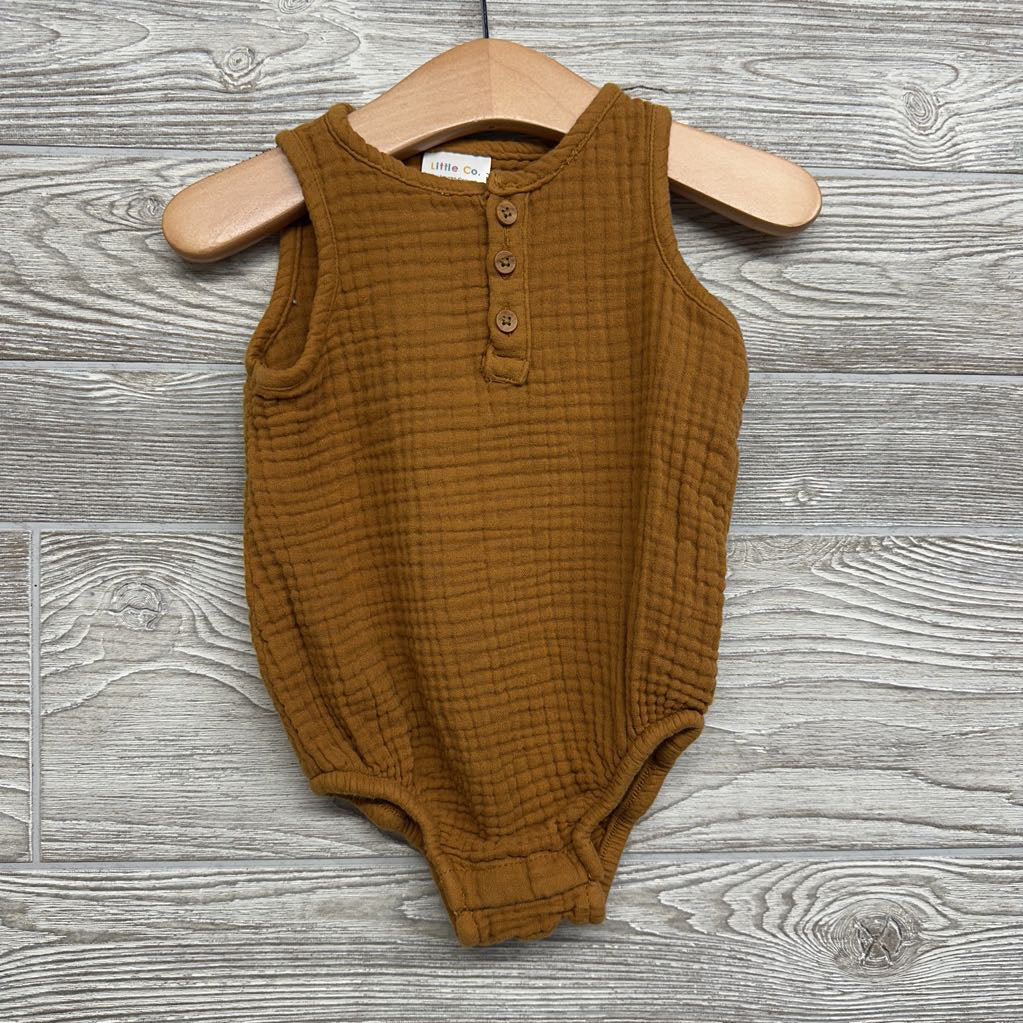 Gauze Tank Henley Romper 6M