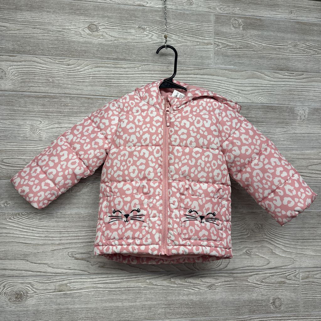 Winter Coat Animal Print Cat Pockets 2t