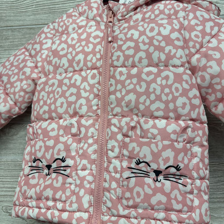 Winter Coat Animal Print Cat Pockets 2t