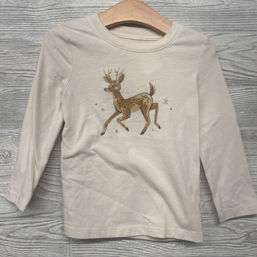 LS Shirt Glitter Deer 3T