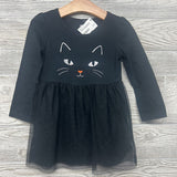 LS Tulle Dress Cat Face 2T