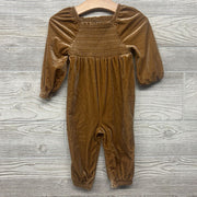 LS Smocked Velvet Outfit 6-12M