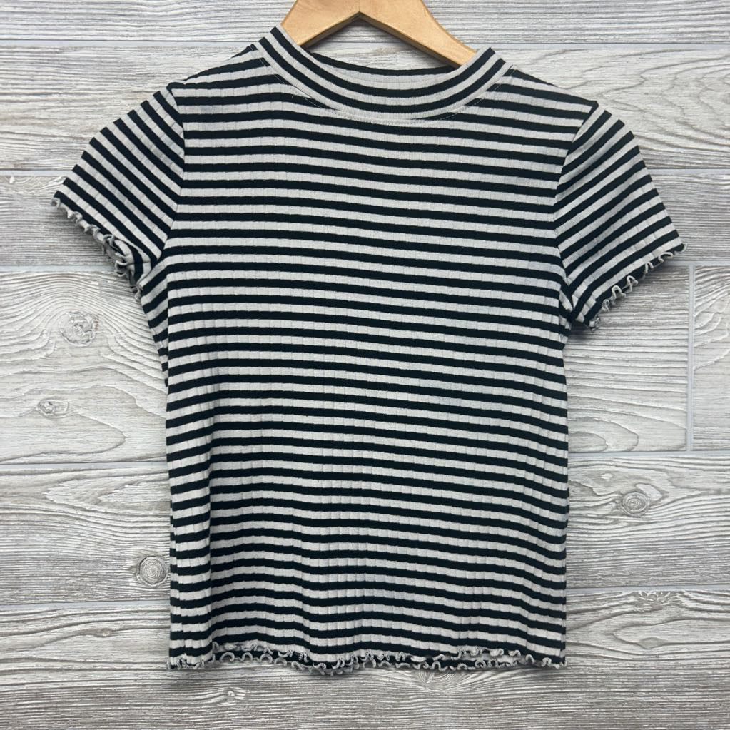 Ribbed Shirt Lettuce Trim Stripes 10-12