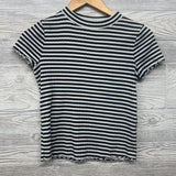 Ribbed Shirt Lettuce Trim Stripes 10-12
