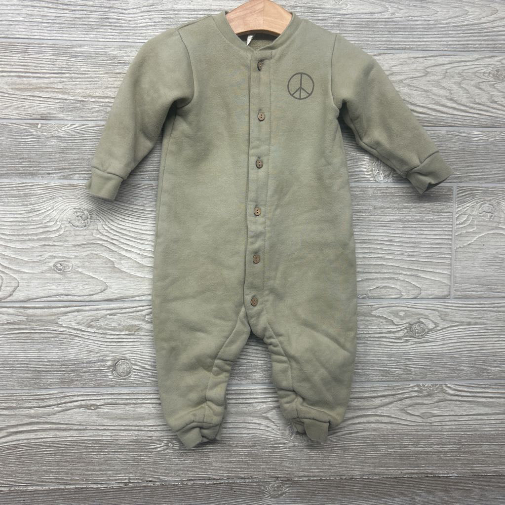 LS Tie Dye Button Up Coverall Peace 6-12M