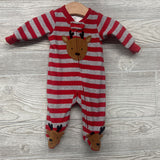 Blanket Sleeper Stripes Reindeer NB