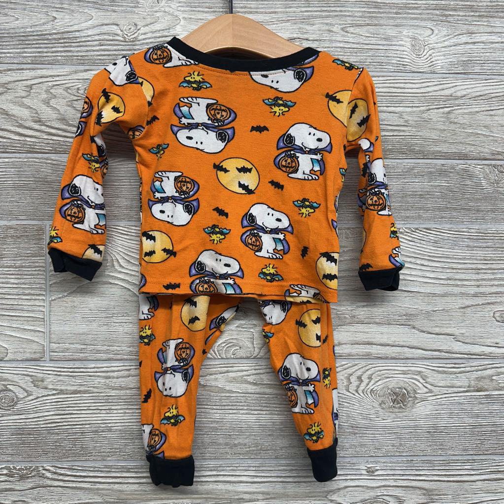 2 Pc LS PJs Snoopy Trick Or Treating Bats 2T