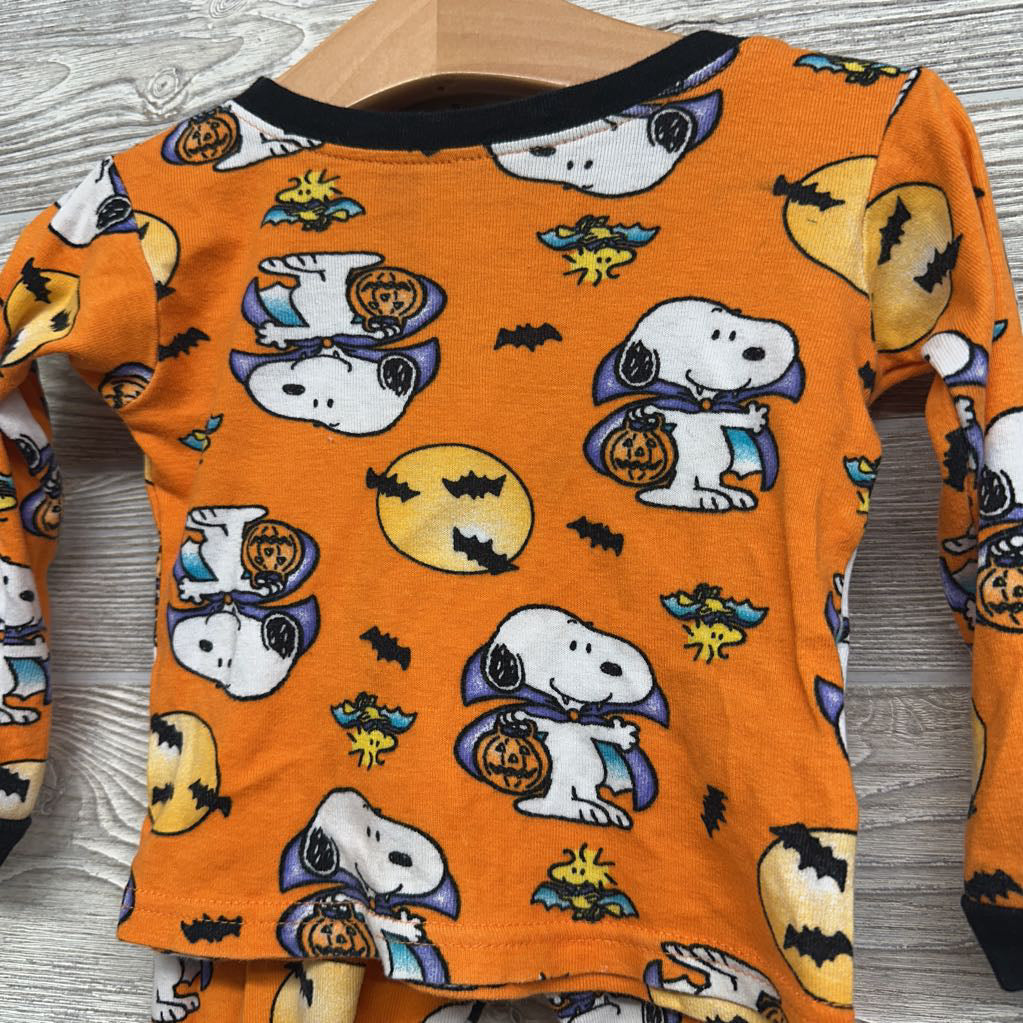 2 Pc LS PJs Snoopy Trick Or Treating Bats 2T