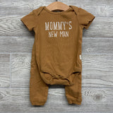 French Terry Button Up Shirt, Ribbed Bodysuit Mommy's New Man & Harem Joggers 6-9M