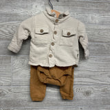 French Terry Button Up Shirt, Ribbed Bodysuit Mommy's New Man & Harem Joggers 6-9M