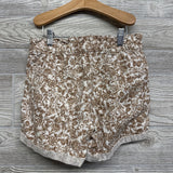 Paperbag Denim Shorts Cuffed W/ Belt Flowers 10-12