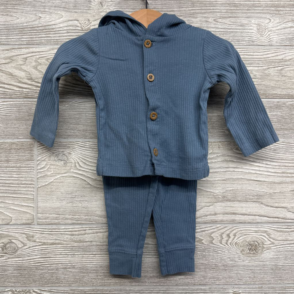 LS Ribbed Button Up Jacket & Pants 9M