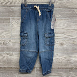 NEW Denim Drawstring Cargo Joggers 3T