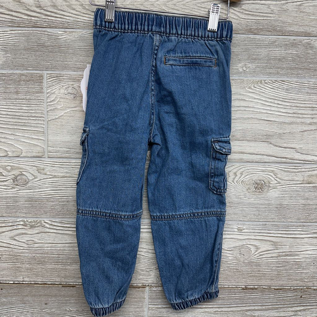 NEW Denim Drawstring Cargo Joggers 3T