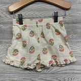 Gauze Peplum Shirt & Ruffle Trim Shorts Flowers 3T