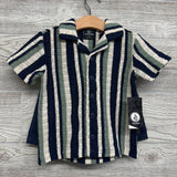 NEW Crochet Button Up Shirt Stripes & Pull On Shorts 24M
