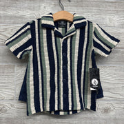 NEW Crochet Button Up Shirt Stripes & Pull On Shorts 24M
