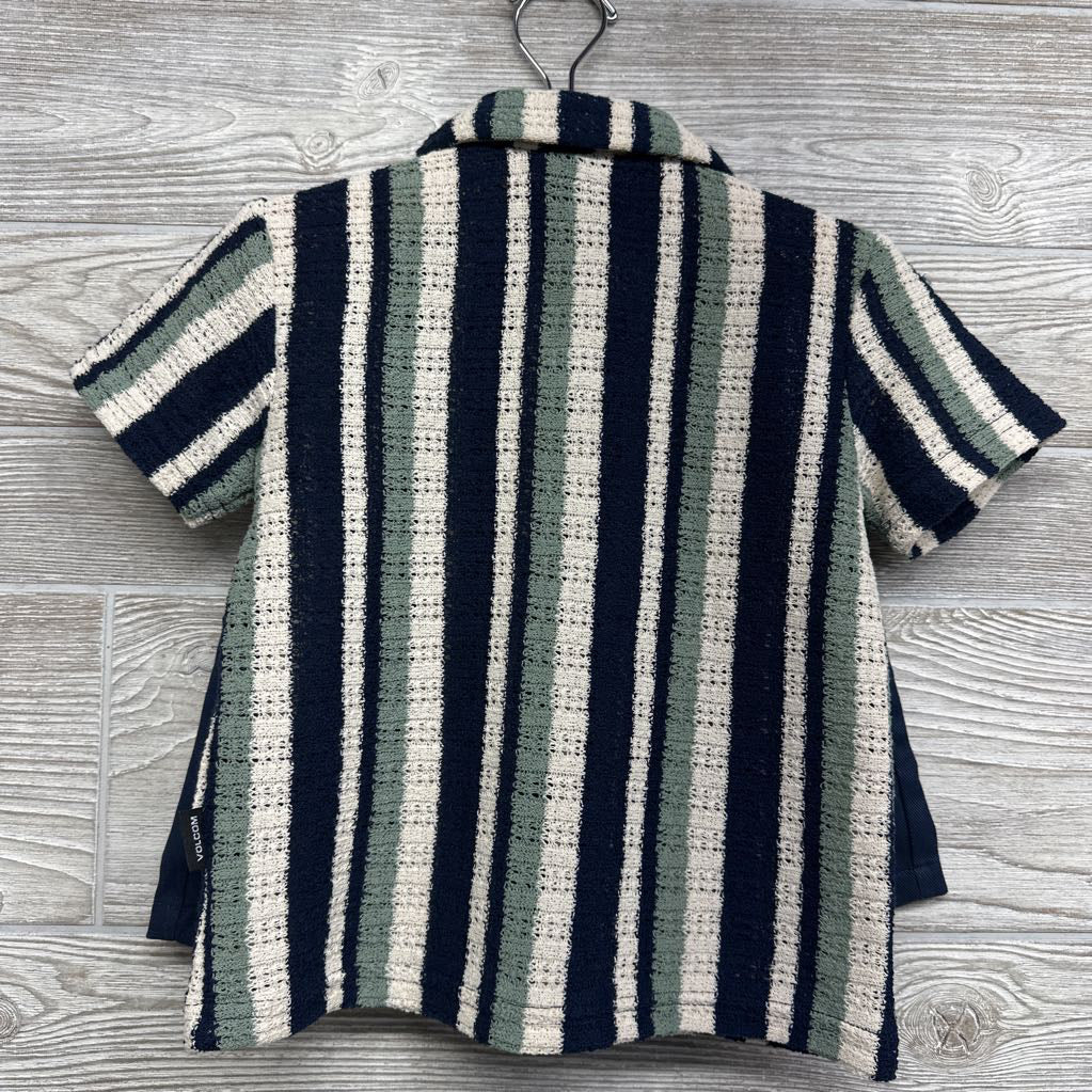 NEW Crochet Button Up Shirt Stripes & Pull On Shorts 24M