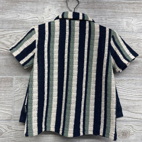 NEW Crochet Button Up Shirt Stripes & Pull On Shorts 24M