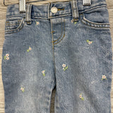 Straight Jeans Embroidered Flowers 12M