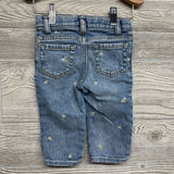 Straight Jeans Embroidered Flowers 12M