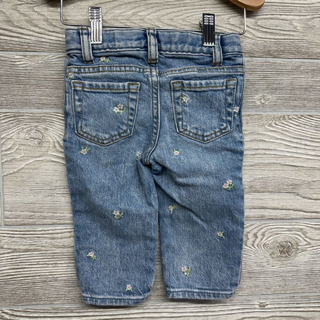Straight Jeans Embroidered Flowers 12M