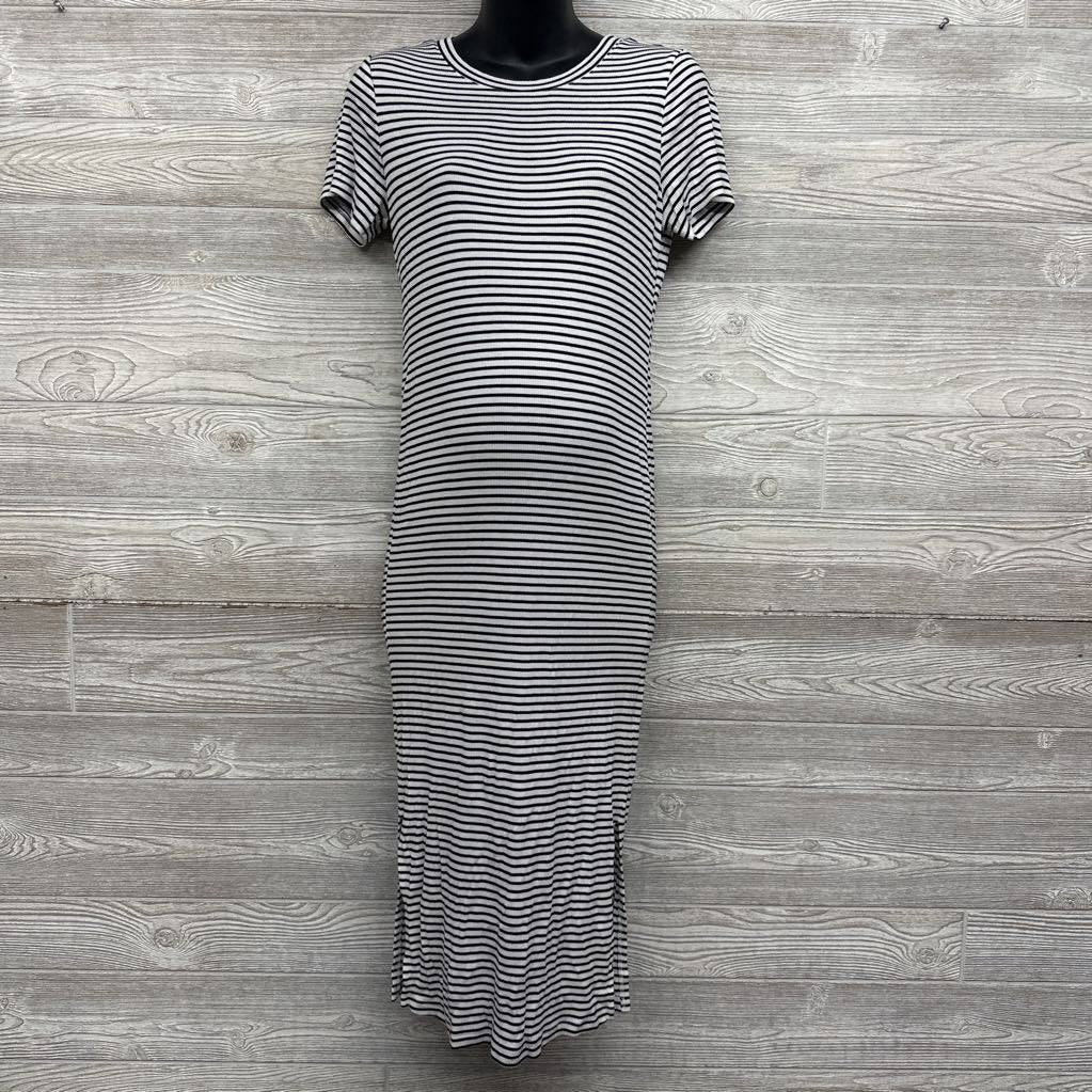 Ribbed Bodycon Dress Stripes Large