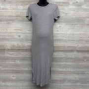 Ribbed Bodycon Dress Stripes Large