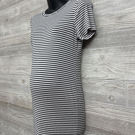 Ribbed Bodycon Dress Stripes Large