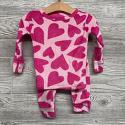 2 Pc LS Cozy Pjs Hearts 12M
