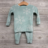 2 Pc LS Cozy PJs Snowflakes 12M