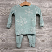 2 Pc LS Cozy PJs Snowflakes 12M
