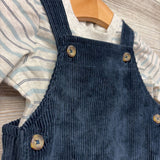 NEW LS Shirt Stripes & Cord Overalls 9M