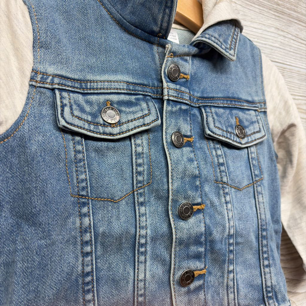NEW Knit Denim Jacket W/ Hood 18M