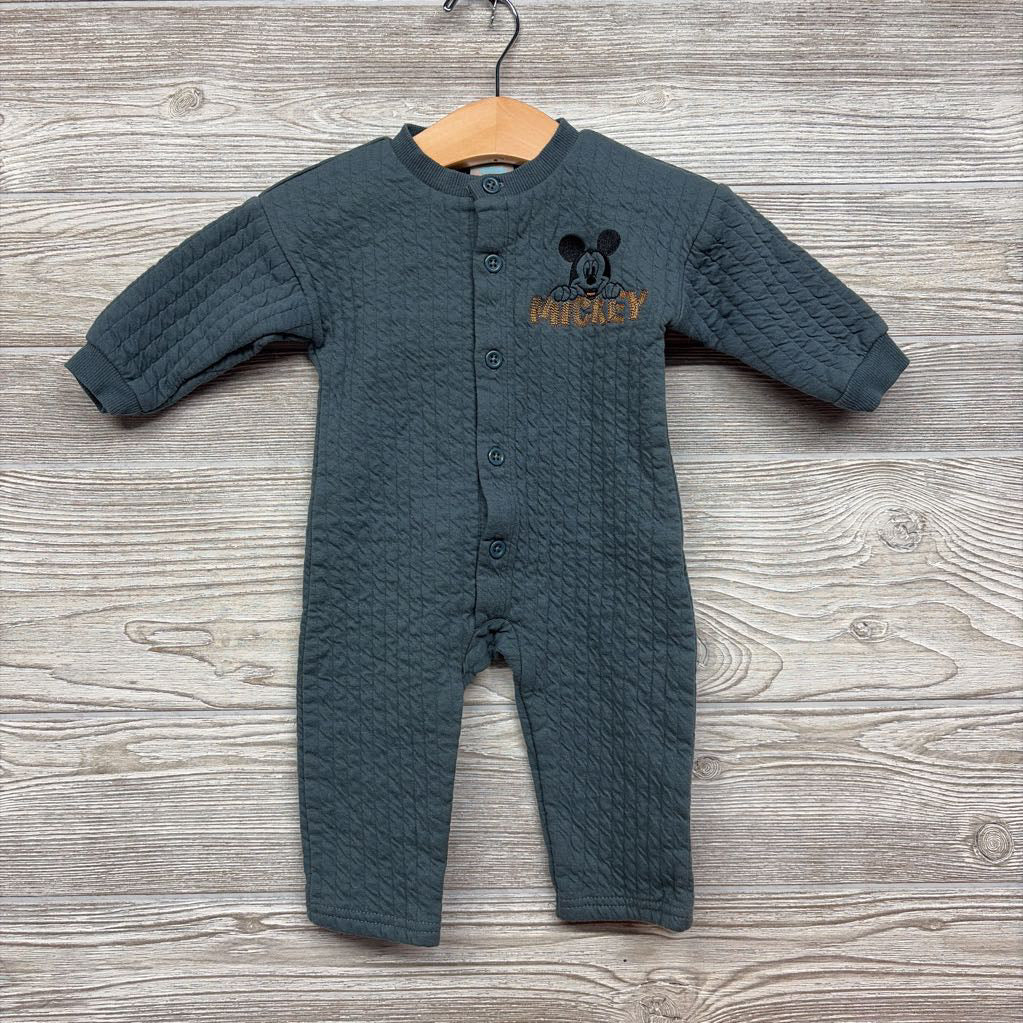 LS Button Up Quilted Outfit Mickey Mouse 3-6M